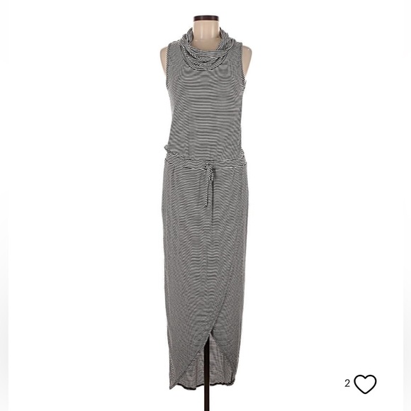 Dolan for Anthropologie tulip hem striped cowl neck dress - Picture 2 of 7